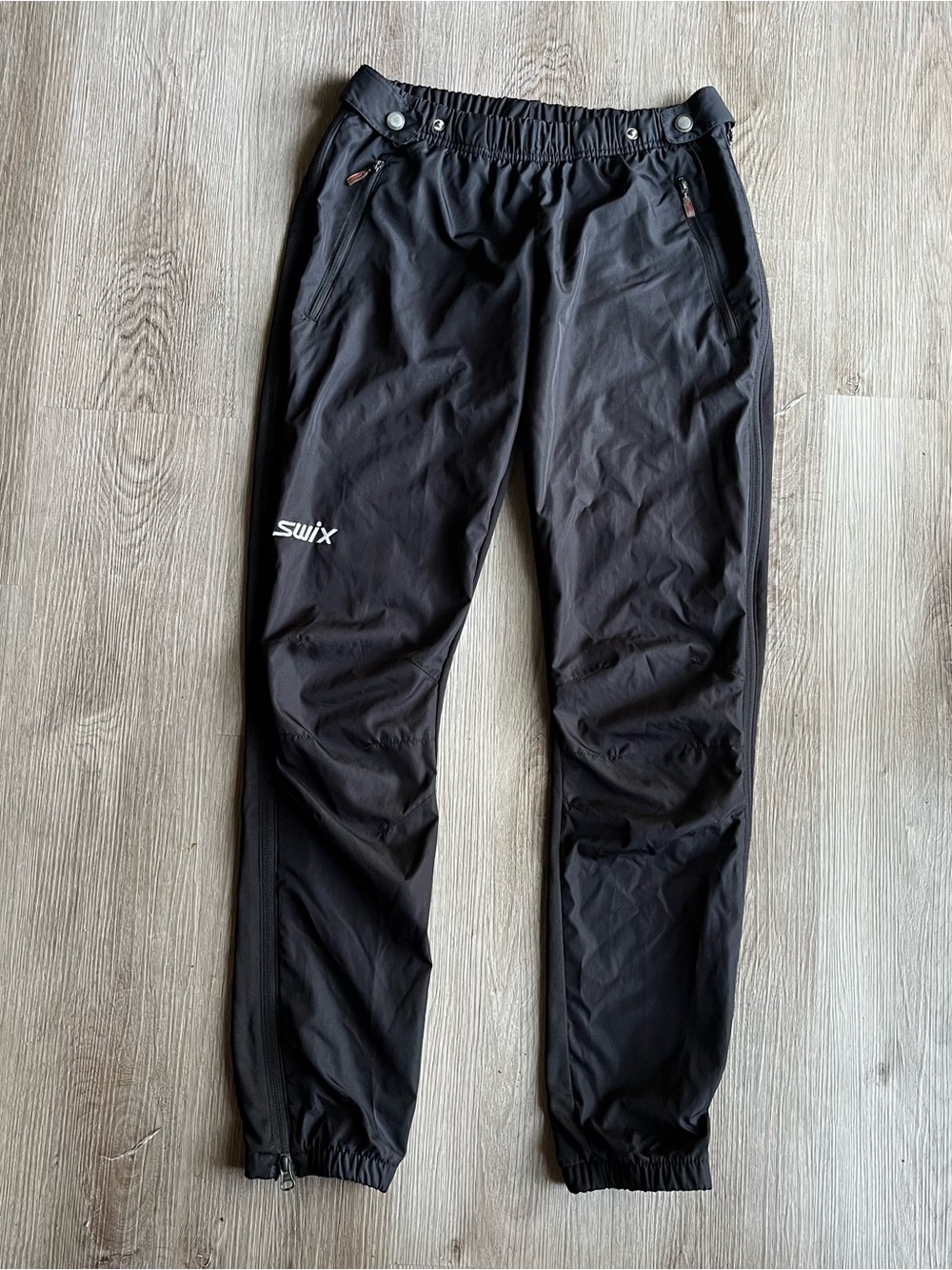 Swix Black Full Side-Zip Nordic Ski Training Pants | Large (Runs Small)